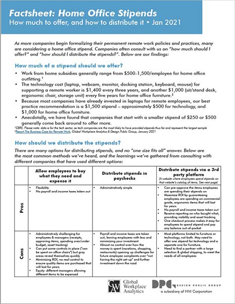 Home Office Stipend Fact Sheet 2021