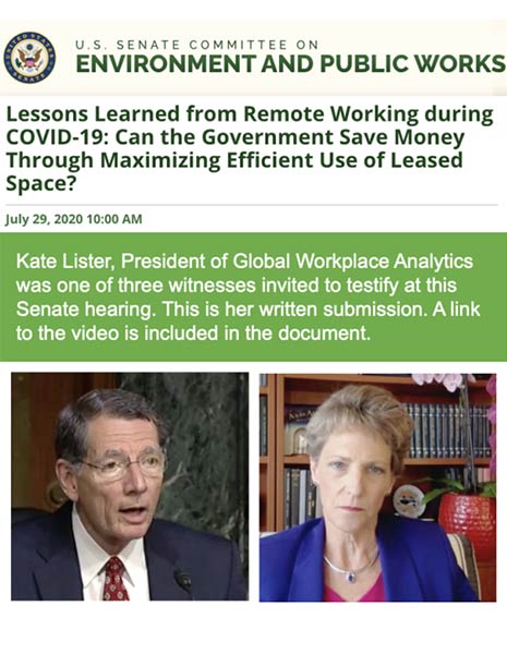 Kate Lister's U.S. Senate Testimony on Telework (July 29, 2020)